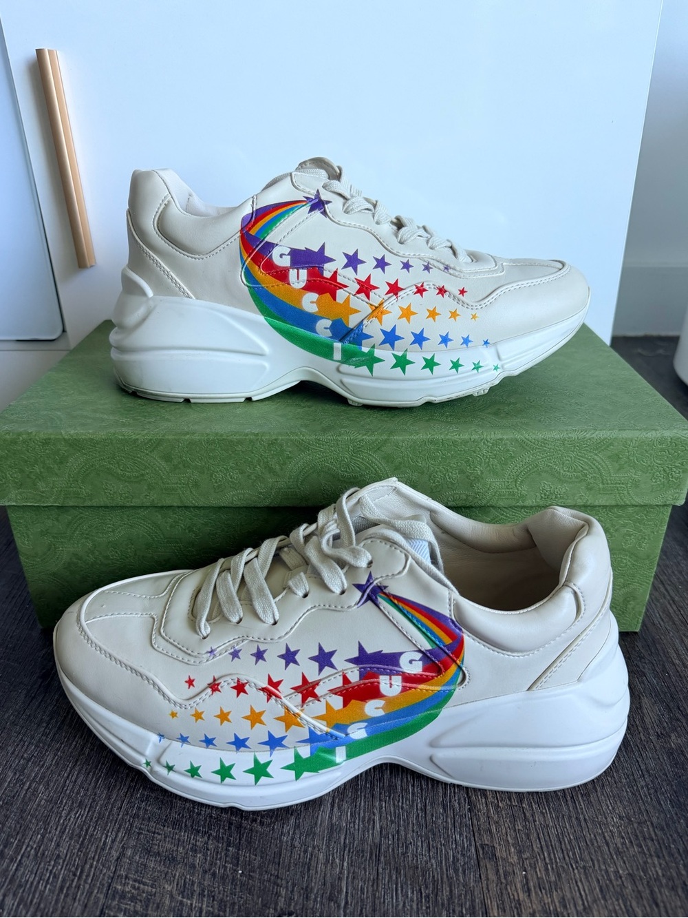 Gucci Rhyton sneakers size 39 1/2 =9.5 women